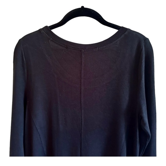 KENSIE, BLACK, LONG SLEEVE, STRETCHY DRESS WITH SCOOP NECK, FLOWY SKIRT. SIZE M - Picture 4 of 6